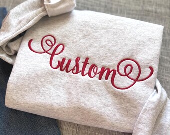 Personalized Embroidered Sweatshirt | Custom Embroidered Sweatshirt | Custom Text Crewneck | Name Sweatshirt Gift