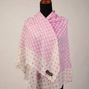 Square Baby Pink Printed Pashmina Shawl