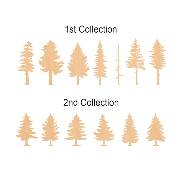 Wooden Pack of Pine Tree Shape Cutout