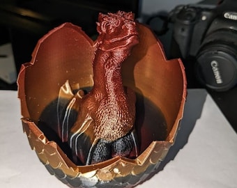 Dragon in a hatched egg 3D Print