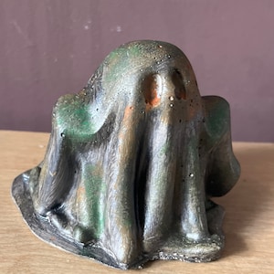 Concrete Ghost Ornament, Rusty Spanner Handmade with love gift idea, rustic home decor