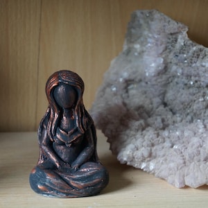 Goddess Statue - Handcast Resincrete Altar Ornament with Blue Galaxy | Unique Gift Idea for Spiritual Decor