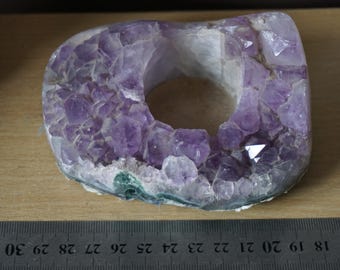 Polished Amethyst Candle Holder: Crystal Home Decor