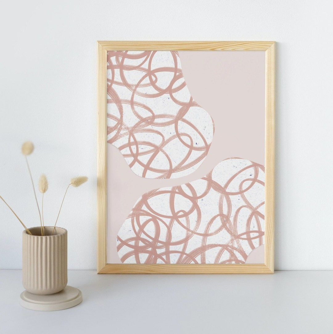 Abstract Art Print, Minimalist Wall Art, Pink Abstract Printable ...