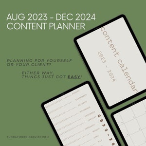 Content Calendar,  Social Media Planner,  Digital Social Media Content Planner, Weekly Content Calendar, Goodnotes Social Media Calendar