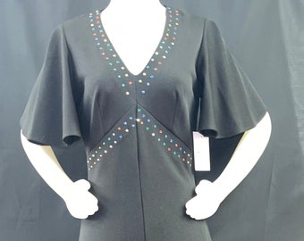 70s Black Jumpsuit with Rhinestones