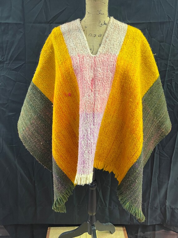 Vintage South American Wool Poncho