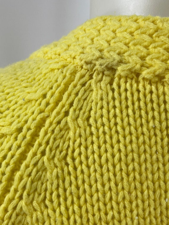 Acrylic Yellow Cable Knit Cardigan - image 6