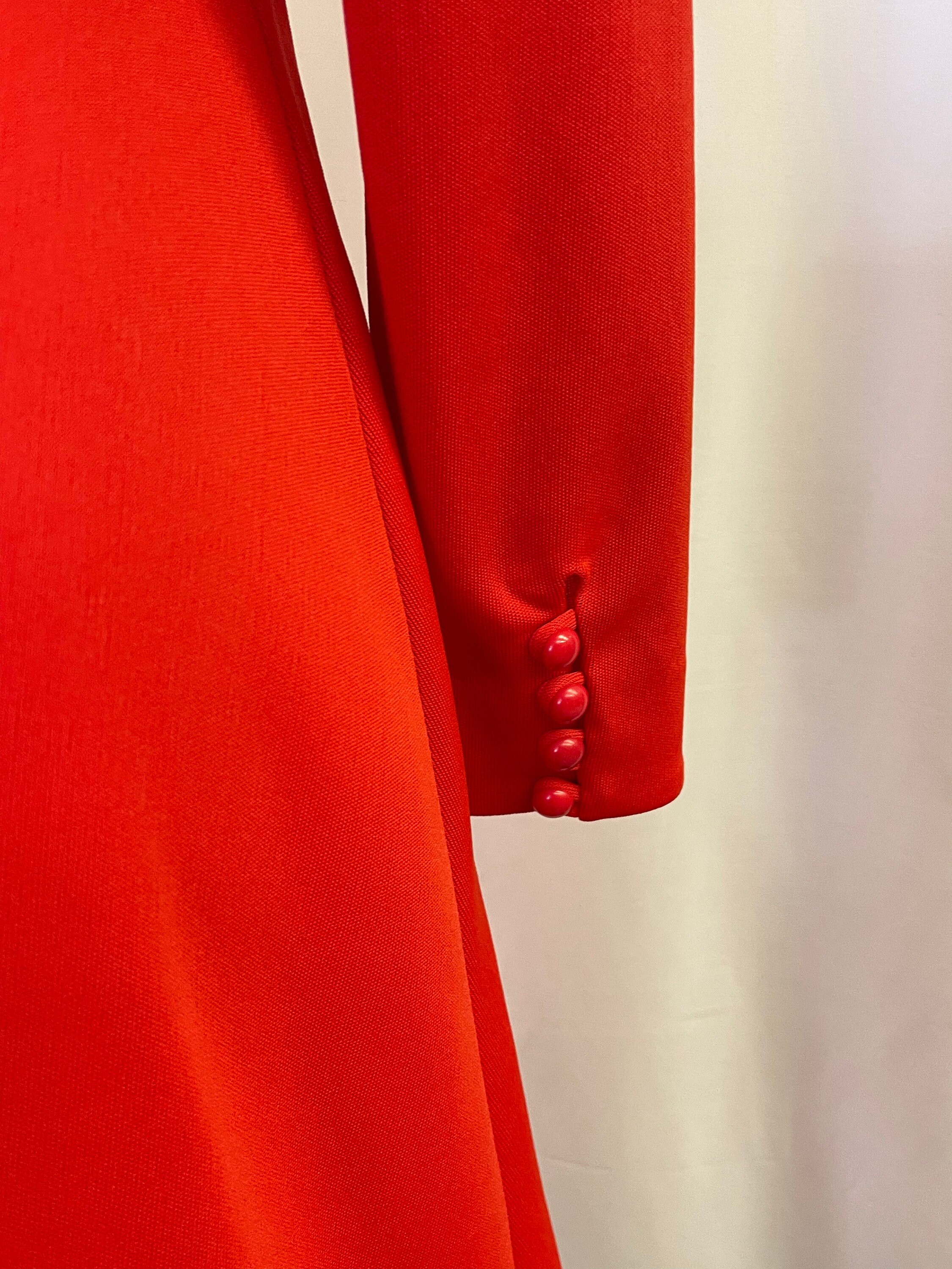 70s Tomato Red Maxi Dress - Etsy