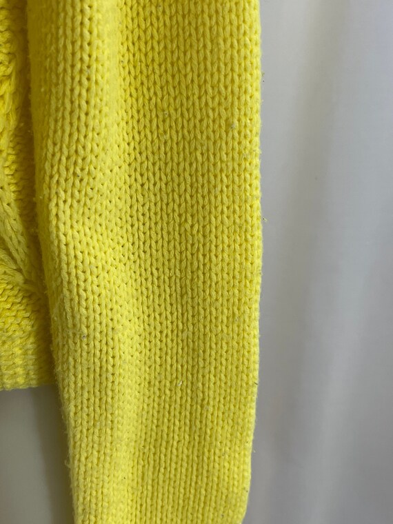 Acrylic Yellow Cable Knit Cardigan - image 3