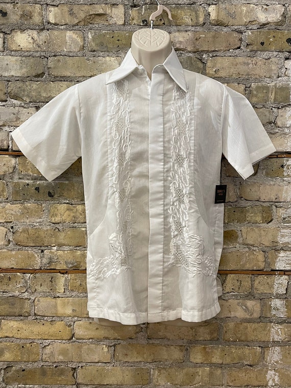 White Guayabera Wedding Shirt