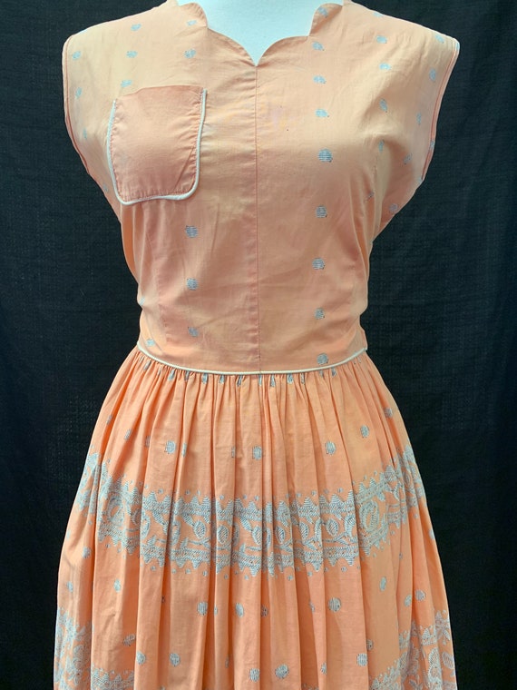 50s Cotton Day Dress B37” W28” - image 2