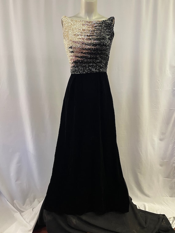 50s Sequined Velvet Gown