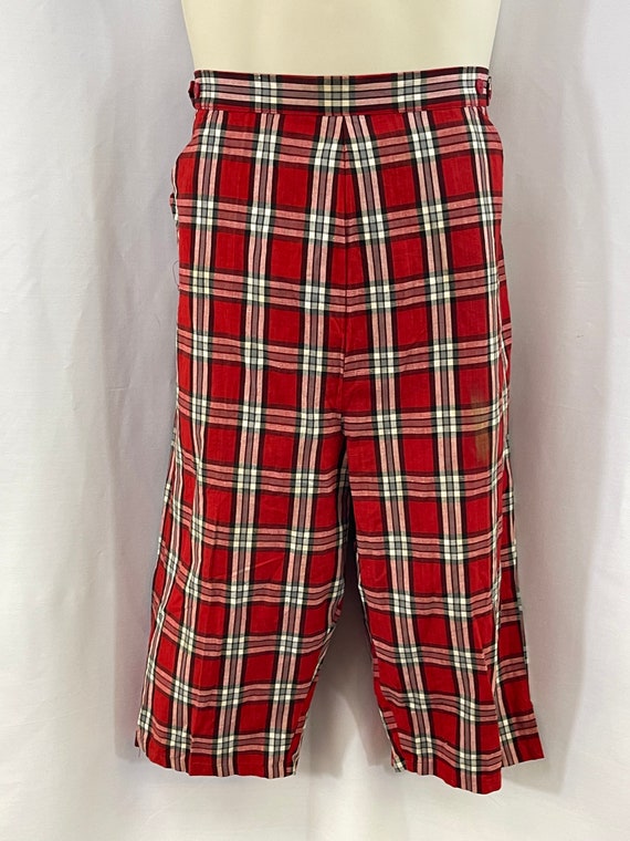 Volup Red Plaid Pedal Pushers - image 1