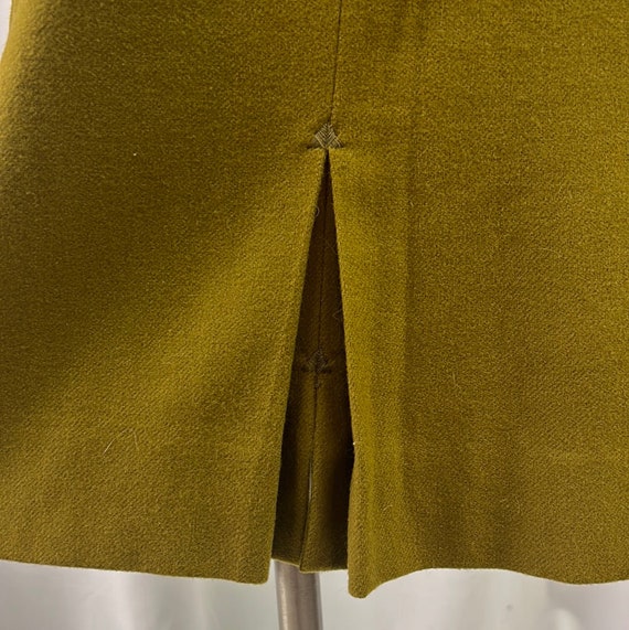 Vintage Olive Green Wool Skirt W:26 - image 5