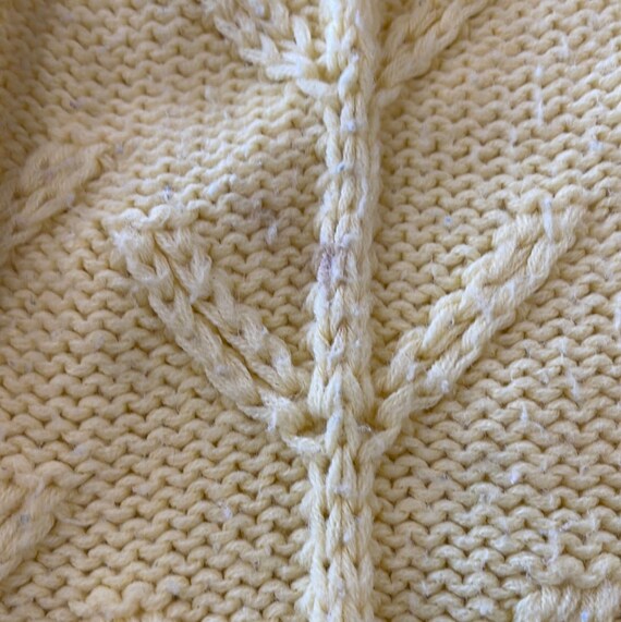 Acrylic Yellow Cable Knit Cardigan - image 7