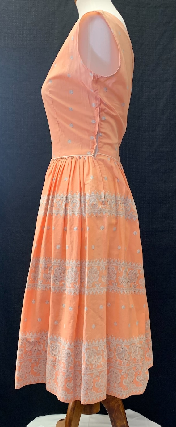 50s Cotton Day Dress B37” W28” - image 4