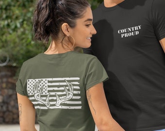 Country Proud - Unisex Tee | Graphic Tee | Light Wear | Unisex | American Flag | Merica | USA | Made in America