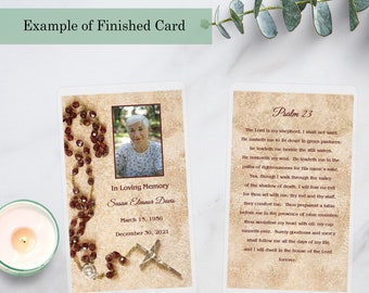 Prayer Card | Memorial Card | Laminated Prayer Card | Rosary Beads | Funeral Card | Keepsake Card | Memory Card | Laminated Cards