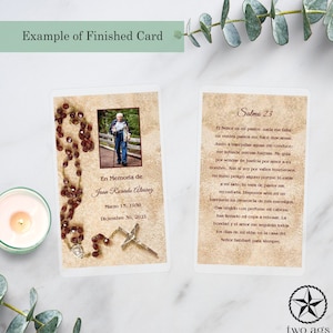 Prayer Card | Spanish Memorial Card | Laminated Prayer Card | Rosary Beads | Funeral Card | Keepsake Card | Memory Card | Laminated Cards