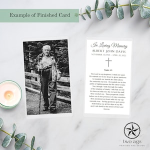 Prayer Card | Memorial Card | Laminated Prayer Card | Black & White | Funeral Card | Keepsake Card | Memory Card | Laminated Cards