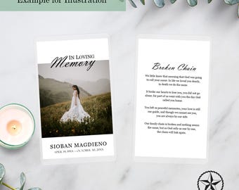 Prayer Card | Memorial Card | Laminated Prayer Card | Modern 1 | Funeral Card | Memory Card | Laminated Cards