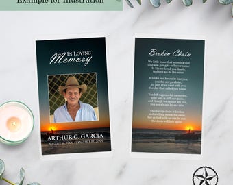 Tarjeta conmemorativa en inglés / Tarjeta de oración laminada / Tarjeta de pesca / Tarjeta de funeral / Tarjeta de recuerdo / Tarjeta de memoria / Tarjeta laminada