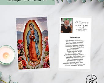 Prayer Card | Spanish Memorial Card | Laminated Prayer Card | Our Lady 1 | Funeral Card | Keepsake Card | Memory Card | Laminated Cards