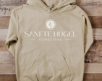 Sanfte Hügel Homestead Hoodie Sweatshirt, Custom Business Merchandise, Personalized Homestead Logo Merch, Farmers Logo Shirt, Custom Logos