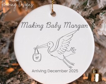 Personalized Making Baby Last Name Ornament, Custom Surrogate Ornament, Surrogacy Is Love Ornament, Team Stork Ornament, Rainbow Baby Gift