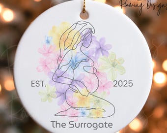 Personalized The Surrogate Est Year Ornament, Custom Surrogate Ornament, IVF Infertility Ornament, Surro Mama Ornament, Surrogacy Ornament