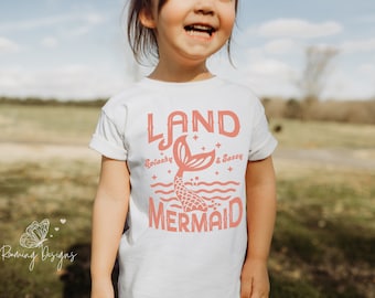 Land Mermaid T-Shirt, Girls Mermaid Shirt, Kids Mermaid Shirt, Toddler Mermaid Shirt, Summer T-Shirt, Roaming Designs Co.