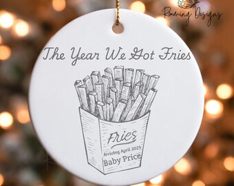 Personalized The Year We Got Fries Ornament, Custom IVF Baby Announcement Ornament, IVF Journey Gift, Baby Shower Ornament Gift, New Parents