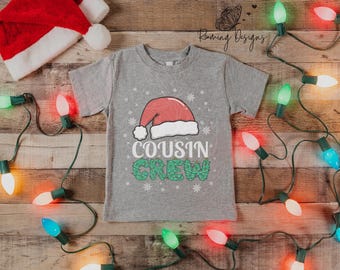 Christmas Tree Cousin Crew T-Shirt, Kids Cousin Crew Xmas Shirt, Toddler Holiday Cousin Crew Christmas Matching Holiday Shirt, Santa Cousin