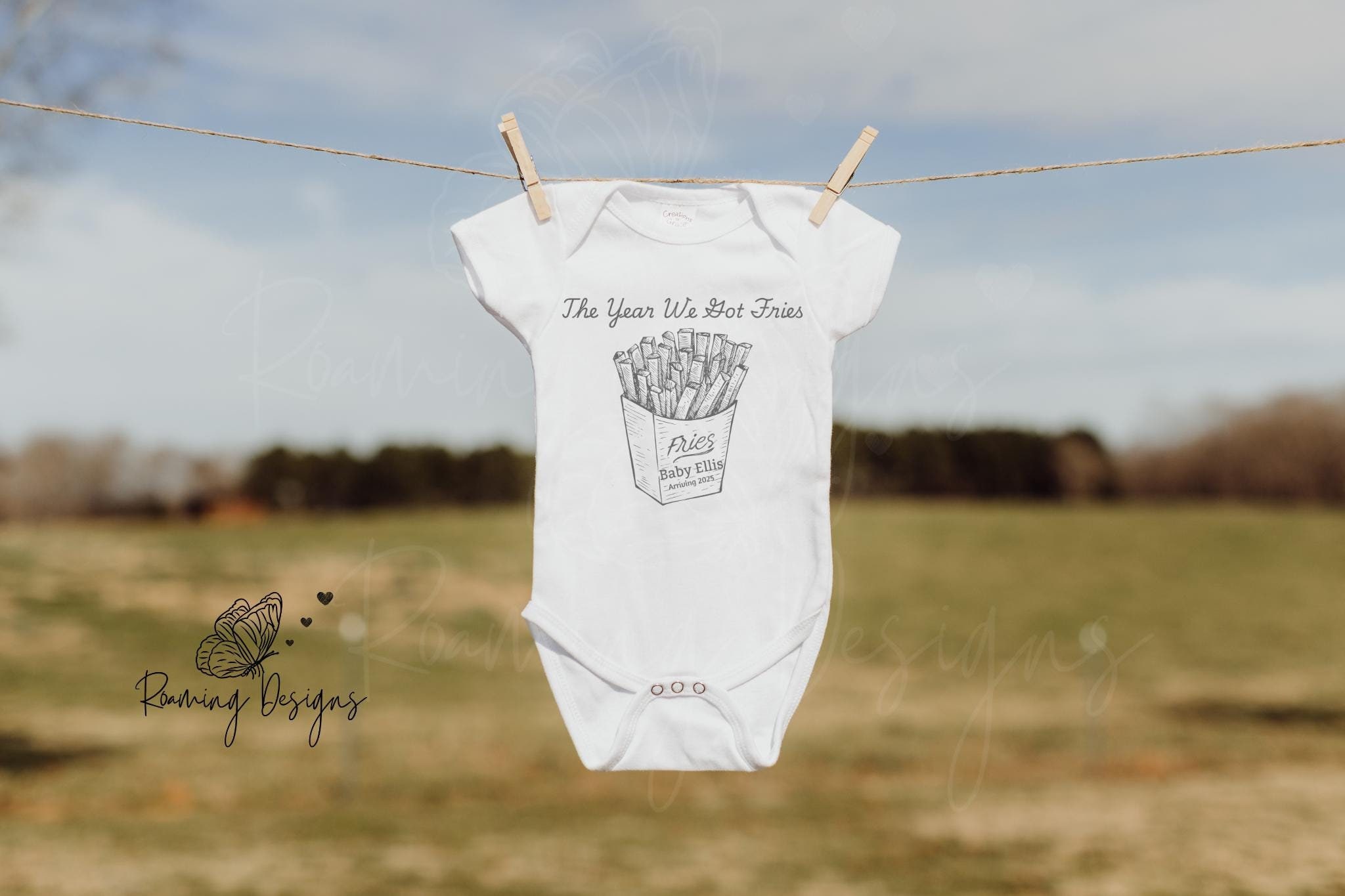 Personalized The Year We Got Fries Onesie, Custom IVF Baby Announcement Onesie, IVF Journey Gift, Infertility IVF Onesie, Baby Shower Gift