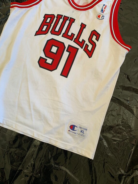Champion Jersey Chicago Bulls Size XL NBA Dennis … - image 6