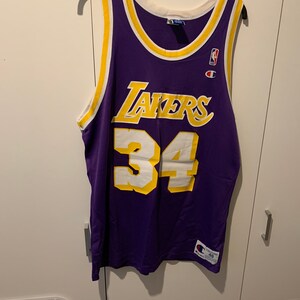 Vintage Nike NBA Lakers Shaq O'Neil 34 Jersey 1990s Size 2XL