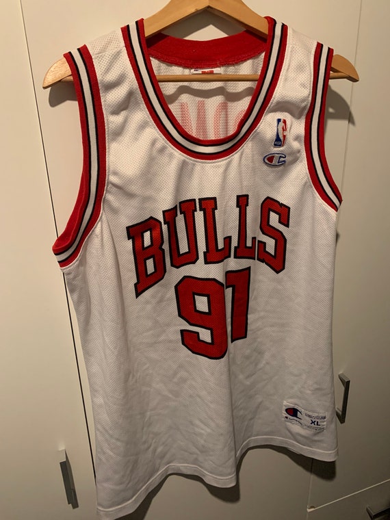 Chicago Bulls Dennis Rodman #91 Nba Great Player Throwback Black