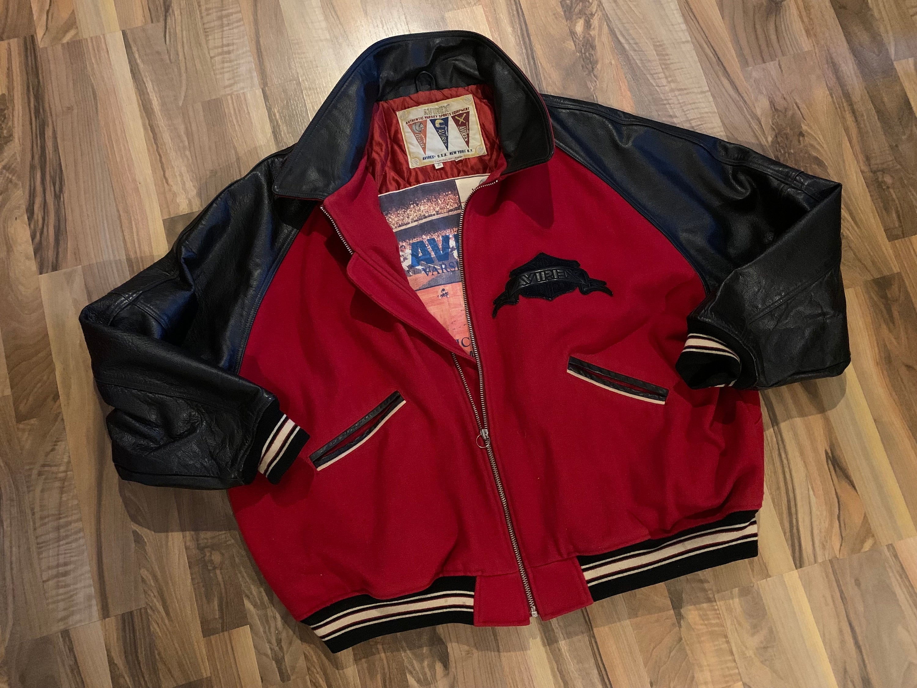 Avirex Leather Jacket Size XXL Vintage Retro Leather Jacket   Etsy