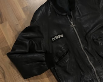Adidas Leather Jacket Size L Olympic Leather Jacket Adidas Jacket