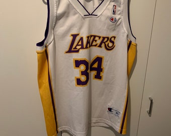 Maglia da campione dei Los Angeles Lakers, taglia XL, NBA Shaquille O'Neal, 34, vintage