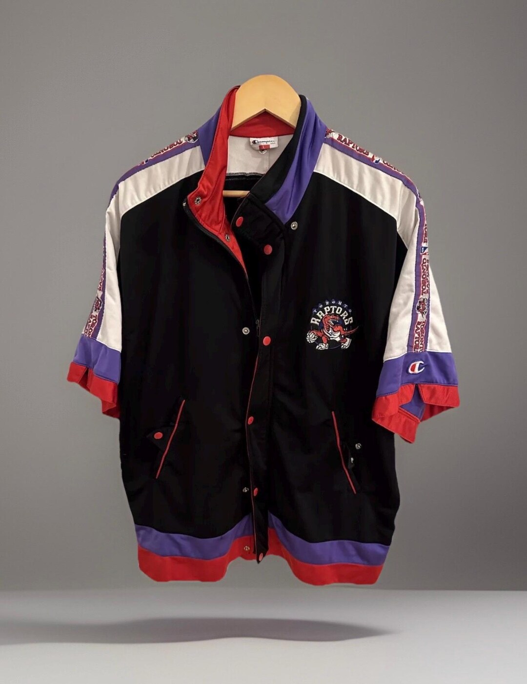 ジャケット・アウター 90s Raptors nylon jacket Vintage 90s Toronto Raptors Half zipper starter jacket L