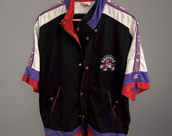 ジャケット・アウター 90s Raptors nylon jacket 1994 Toronto Raptors Genuine Pro Player Jacket Vintage NBA