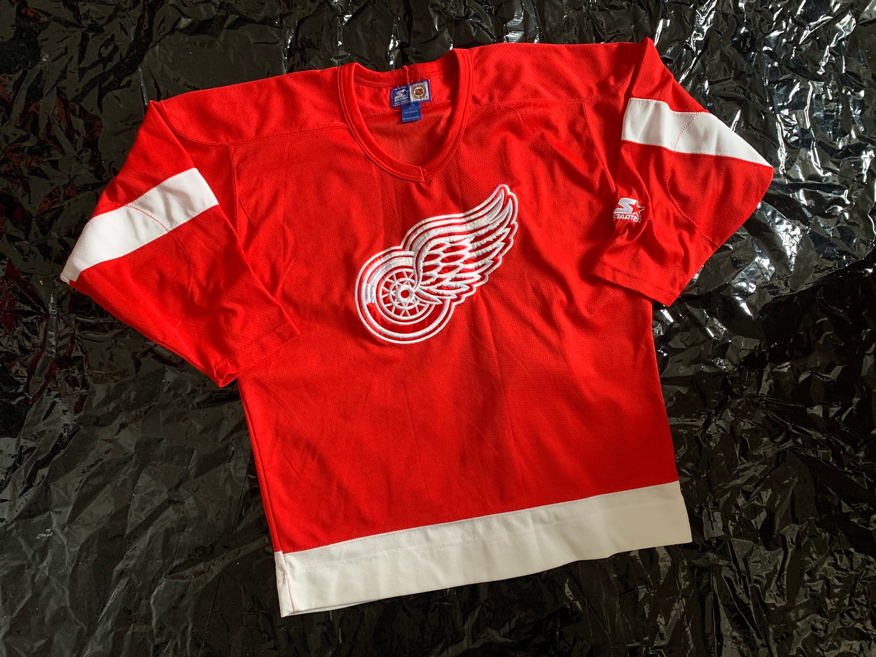 Detroit Red Wings Jersey Womens Large Reebok NHL Hockey Bedazzled