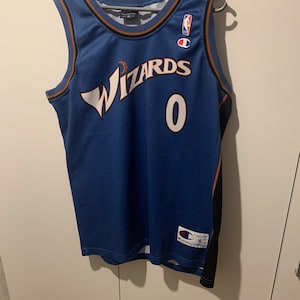 Gilbert Arenas Washington Wizards NBA Blue 0 Jersey Stitched Size Large