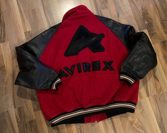 Avirex leather jacket Size XXL Vintage Retro Leather Jacket Avirex USA