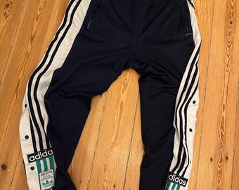 Adidas Jogging Pants Size L Vintage Adidas 90s Track Button Pants