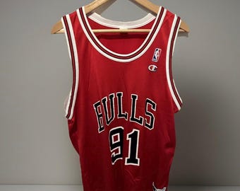 Vintage DENNIS RODMAN Chicago Bulls Jersey 91 Champion 90s NBA - Etsy