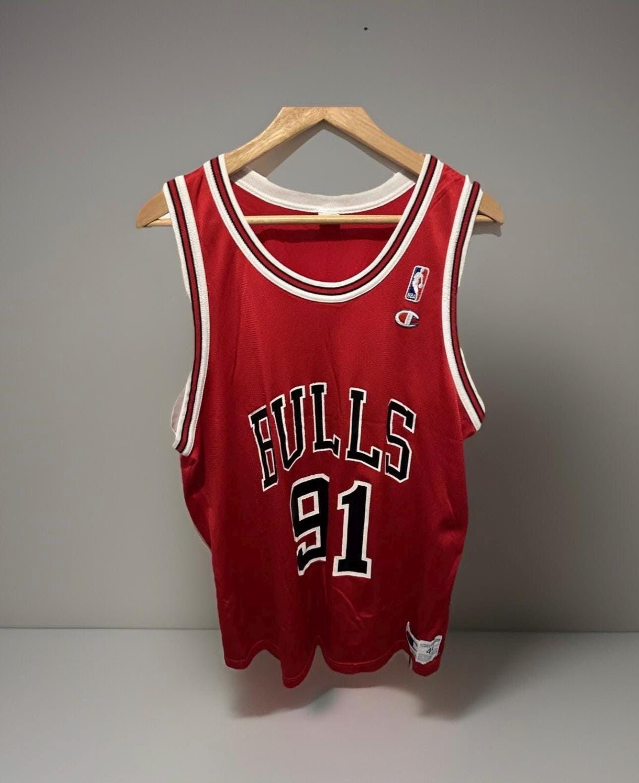 champion NBA BULLS RODMAN 91 ユニフォーム 44 Champion Jersey Chicago Bulls Size L 44 NBA Dennis Rodman 91