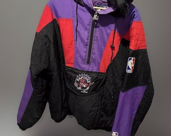 Vintage Starter Toronto Raptors Pullover Half Zip Jacket NBA 90s